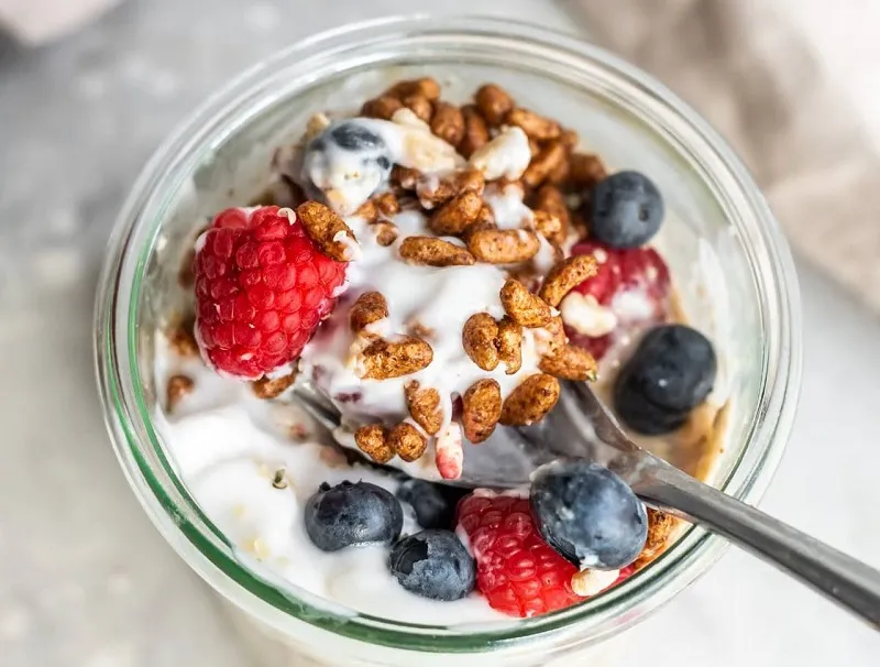 Yogurt and Cereal Breakfast